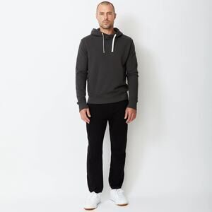 New Men’s Monrow Cotton Terry Pullover Hoodie - Faded Black - XL - $135
